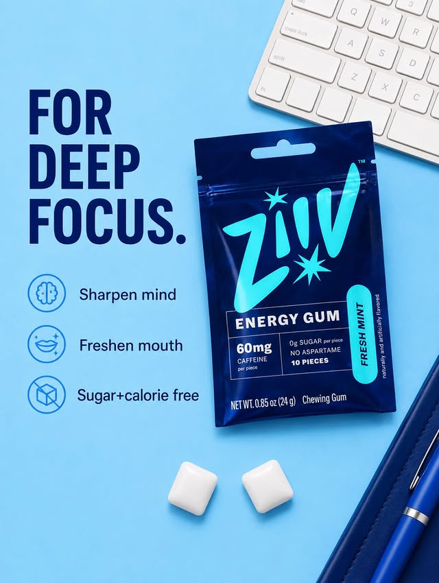 Deep focus, fresh breath, zero sugar